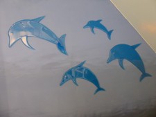 Glasdelfine (4) in Handarbeit gefertigt -Top Wanddekoration