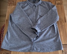 Elkline Damen Hemdbluse Bluse Hanf Hanfbluse 48 50 Blau Grau Meliert