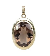 333/ 8kt Gelbgold Anhänger, Rauchquarz, guter Zustand.