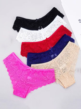 6er Pack Damen String Spitze