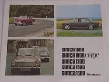 Simca Prospekt 196?   1000 / 1000 Coupe / 1300 / 1500 / Tourisme  Brochure