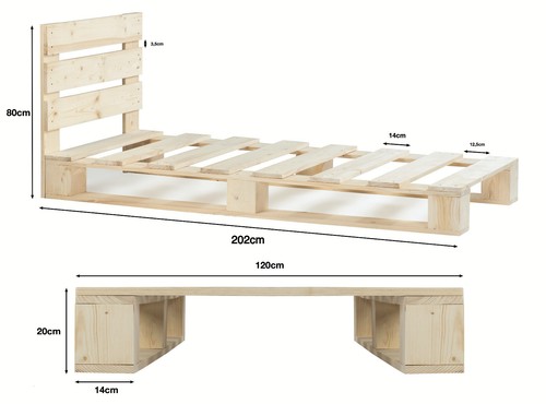 Palettenbett aus holz - aus,