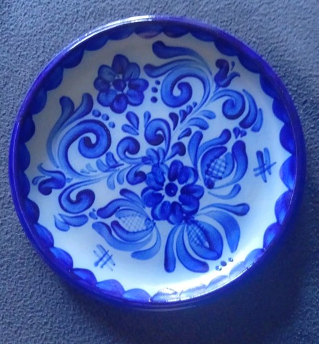Blaues steingut wandteller - steingut,