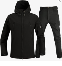 Winter Wasserdichte Winddicht taktisches Herren Jacke Hose Set Schwarz