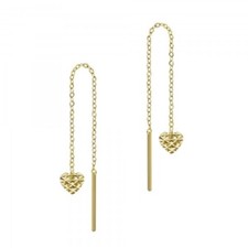 Ohrstecker 333 Gold Durchzieher Herz diamantiert Ankerkette Ohrringe 