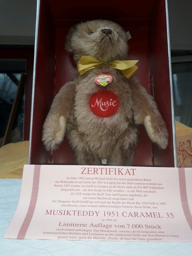 Steiff musikteddy 1951 caramel - steiff,