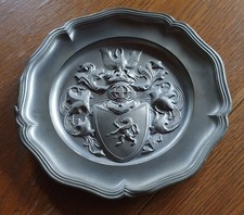Zinn Wappen Teller Durchmesser 23cm 700g