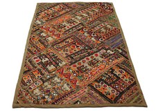 87x53 cm vintage orient Patchwork Teppich Wandbehang bettdecke Bedcover  22/39
