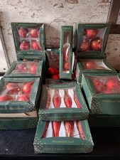 Christbaumschmuck Glas Rot gold 48 Kugeln 20 Zapfen 1 Baumspitze Kerstglas