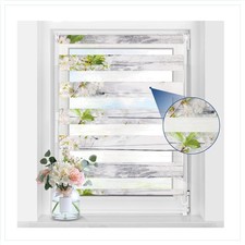 Doppelrollo Klemmfix Blumen Muster 60x140 cm lichtdurchlässig Verdunkelnd