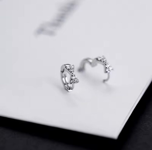 Mini creolen 925 silber - silber, mit