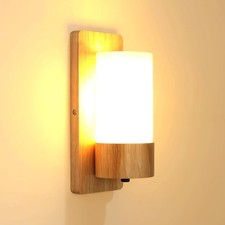 Retro Wandleuchte Holz Glas