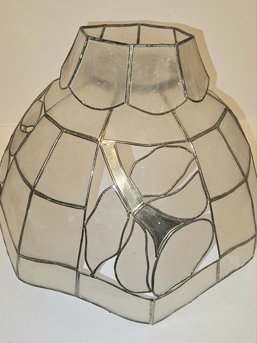 Vintage capiz muschel buntglas - vintage,