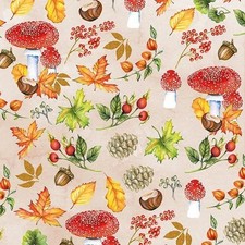 20 Servietten Autumn Pattern Herbst Pilze Blätter Nüsse Früchte Wald 33x33cm