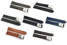 Echtleder 18mm 20mm 22mm 24mm Uhrenarmband mit Edelstahl Faltschließe