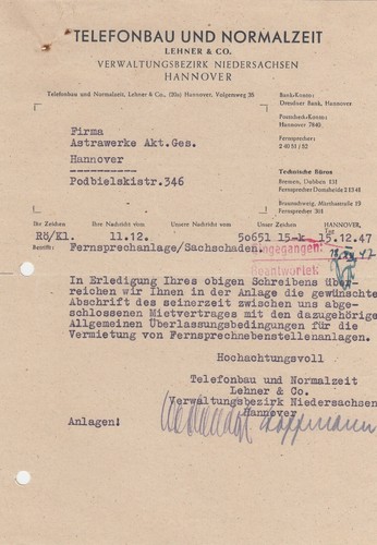 Hannover brief 1947 - hannover,,