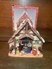 Windlicht Porzellan Weihnachtskrippe Vintage