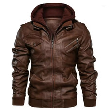 Herren lederjacke mit - pu-lederjacke,
