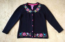 Mädchen Strickjacke Gr. 110 von Shrinking Violet mit Stickerei marine neuwertig