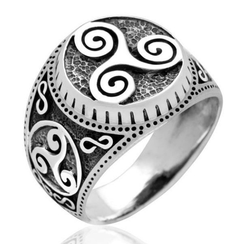 Triskele silver ring runes - triskele,