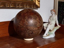 Schöne antike VINTAGE DEKO HOLZKUGEL EICHE 1900 Durchmesser 17cm KEGELKUGEL