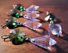 5 Pendel - Mini Zapfen - Grün - Smaragd - Kristallglas - Lüster - Kronleuchter