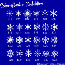 Schablone Schneeflocke Stern DIN A7 A6 A5 A4 A3 A2 Weihnachten Geschenk Basteln