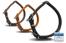 Hundehalsband Zugstopper Leder Schnalle Rund & Weich Zugstopp Farb Größenauswahl