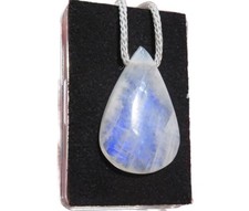 Mondstein blau Cabochon Anhänger quer gebohrt Nr. 5153