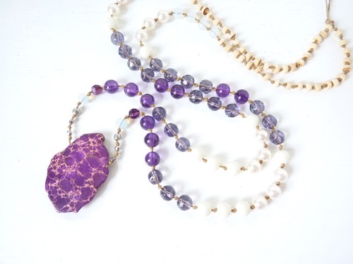Lang boho hals kette ozean - boho,