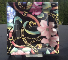 Zigarrenascher Ascher Schale groß schwarz bunt Italienische Keramik Fayence