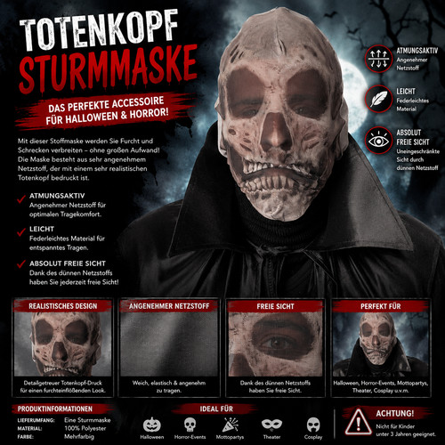 Halloweenmaske skelett - halloweenmaske,