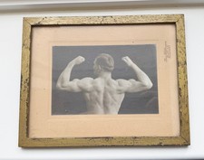 Altes gerahmtes Foto Kraftsportler Artist um 1910 Nude Gay