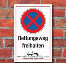 Schild Halteverbot Parkverbot Rettungsweg freihalten 3 mm Alu-Verbund