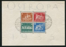 DR Block 3 gestempelt Ostropa Fotobefund BPP Mi. 1100 Euro schön