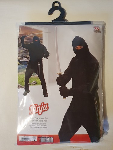 Kostüm ninja karneval schwarz - kostüm,