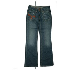 PEPE JEANS Lure Hose Bootcut low Schlag wide leg Flare 36 W28 L34 usedlook blau 