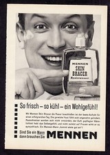 3w7357/ Alte Reklame von 1960 – MENNEN Skin Bracer Rasierwasser