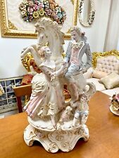Statuette Porzellan Capodimonte Paar Verliebte Pferd Rampant In