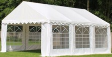 3x6 m Partyzelt Pavillon Zelt Gartenzelt Festzelt mit PVC Plane weiß PROFIZELT24