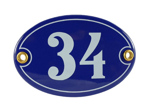 Emaille hausnummer oval - hausnummer, 34
