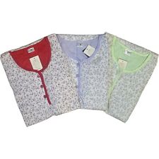 Damen Nachthemd Langarm Nachtkleid Nachtwäsche  M-XXL Flanell innen leicht anger