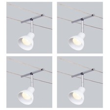  Paulmann Halogen Seilspot 4er Set 35W Chrom Glas weiß satiniert GU5,3 warmweiß