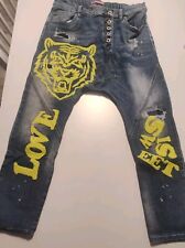 ?Ausgefallene Tiefschritt-Baggy Von Sexy Woman Gr M mit gelben Tigerkopf ?