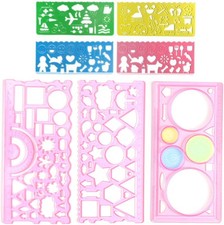 7 Stück Geometrie Lineal Kreisschablone Zeichenschablone Für Kinder, Kunststoff 