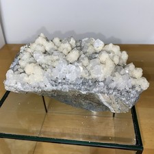 Quarzkristallcluster auf Matrix, Bergkristall+Pyrit+Sphalerit, Heilstein, 1800g