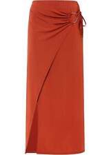 Rock in Wickeloptik mit Ring-Element Gr. 32/34 Braun Skirt Shirt-Rock Neu*