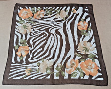 Feines Halstuch Kurt Kölln Acces  ca. 50 x 50 cm mit Zebra-/Blumenmuster Vintage
