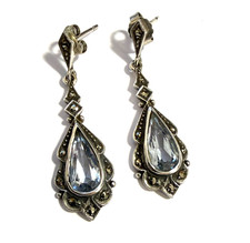 Hängende Ohrstecker Blautopas