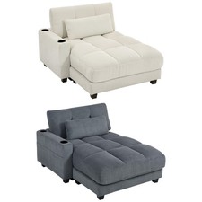 Chaiselongue 2 Sitzer Schlafsofa 114 x 147 cm mit Becherhalter